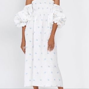 Sleeper Atlanta Dress Blue & White Floral M